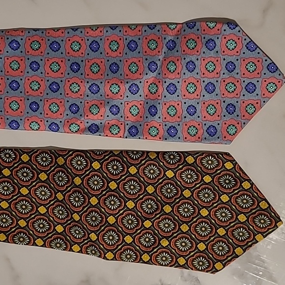 J. Crew Men's SILK Patterned Ties Multicolor Set (2) Career Professional Preppy - Picture 5 of 7